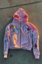 Racing Graphic Zip Up Hoodie