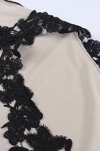 Lace Applique Contrast Slip Cocktail Dress