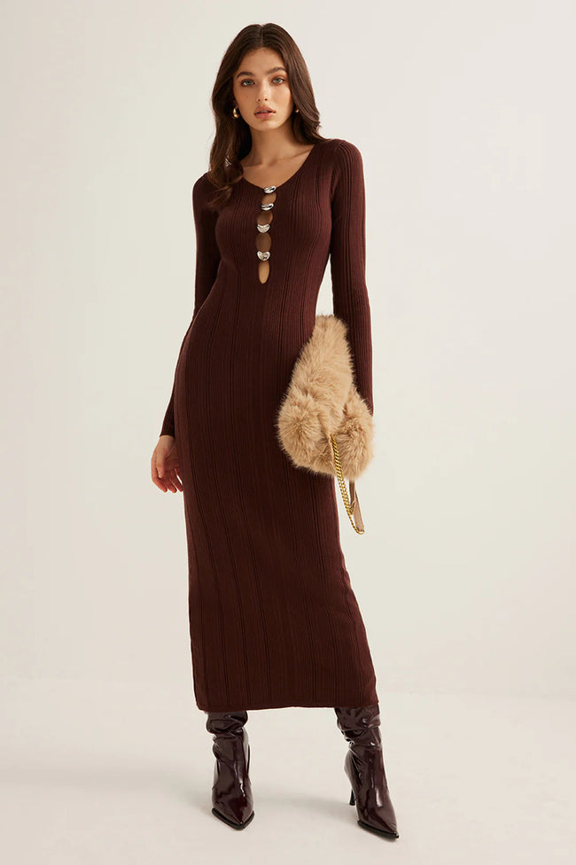 Elegant Ribbed Knit Bodycon Dress Main image