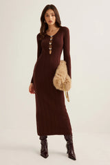 Elegant Ribbed Knit Bodycon Dress