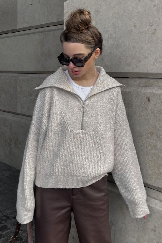 Half Zip Casual Knit Sweater Main image