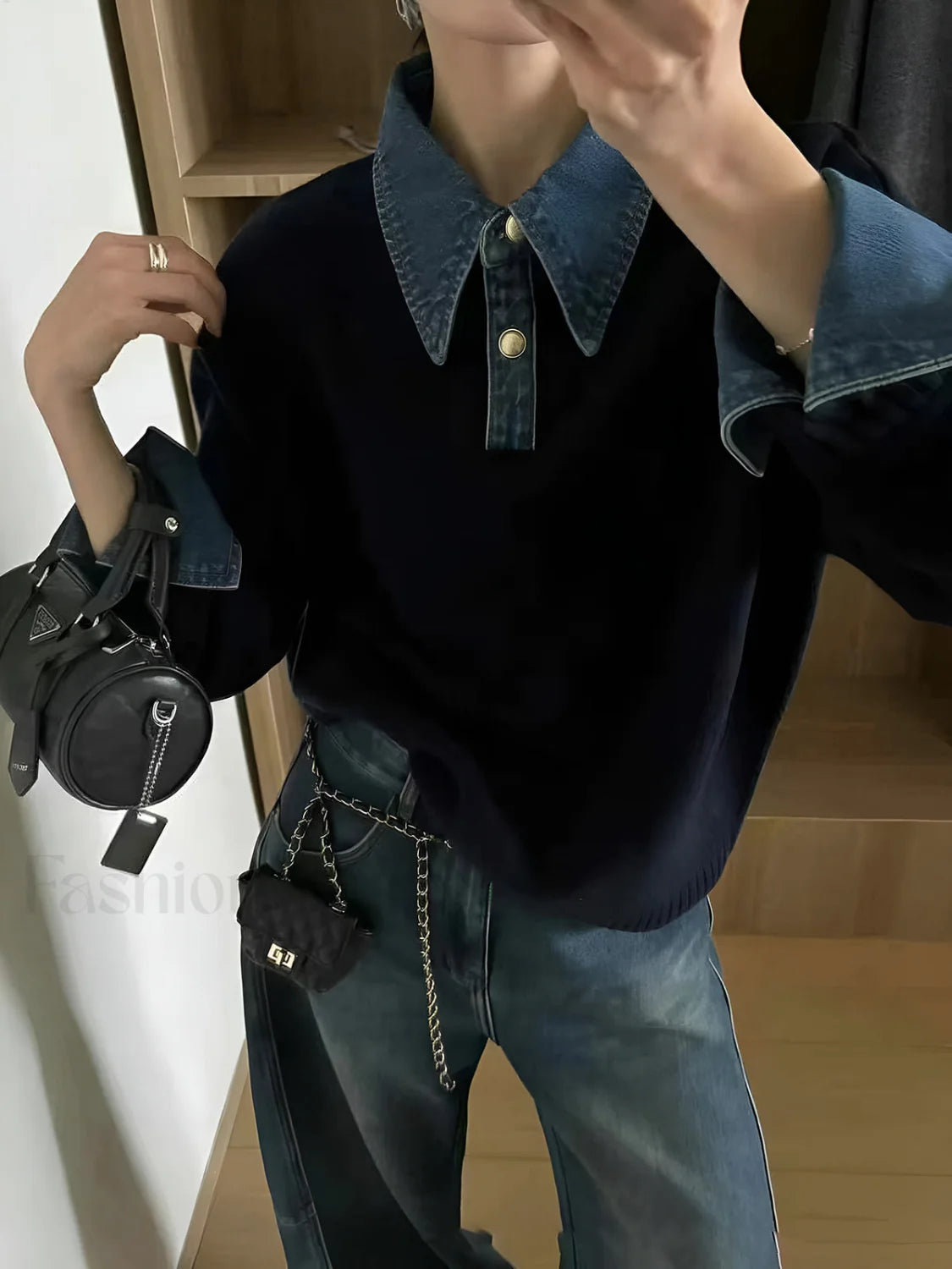 2 in 1 Panel Lapel Sweater Secondary image