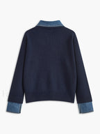 2 in 1 Panel Lapel Sweater Sweaters
