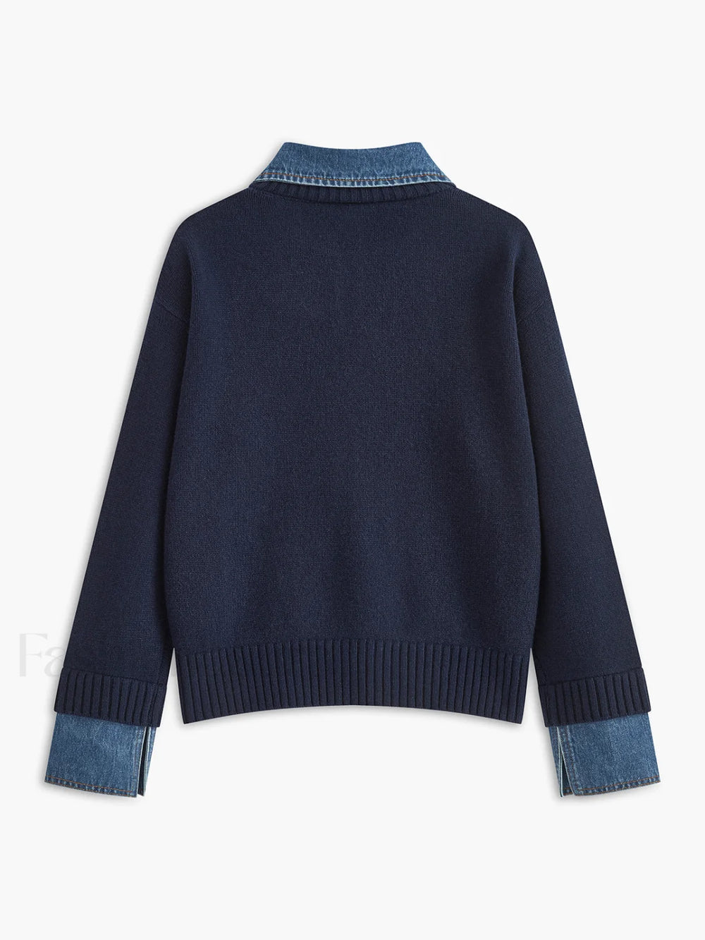 2 in 1 Panel Lapel Sweater Sweaters