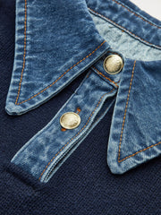 2 in 1 Panel Lapel Sweater Sweaters