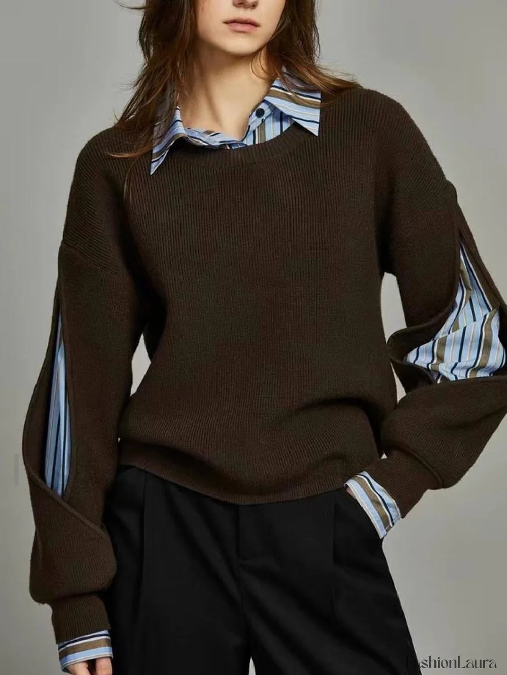 2 in 1 Ribbed Cutout Sweater Sweaters