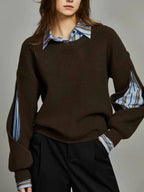 2 in 1 Ribbed Cutout Sweater Sweaters