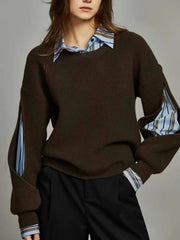 2 in 1 Ribbed Cutout Sweater Sweaters