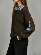 2 in 1 Ribbed Cutout Sweater Sweaters