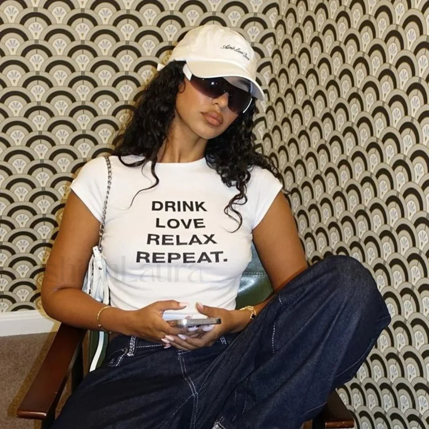 2000s Aesthetic Letter Print Baby Tee Main image