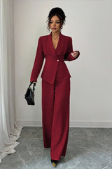 Long Sleeve Two Piece Blazer Pants Set