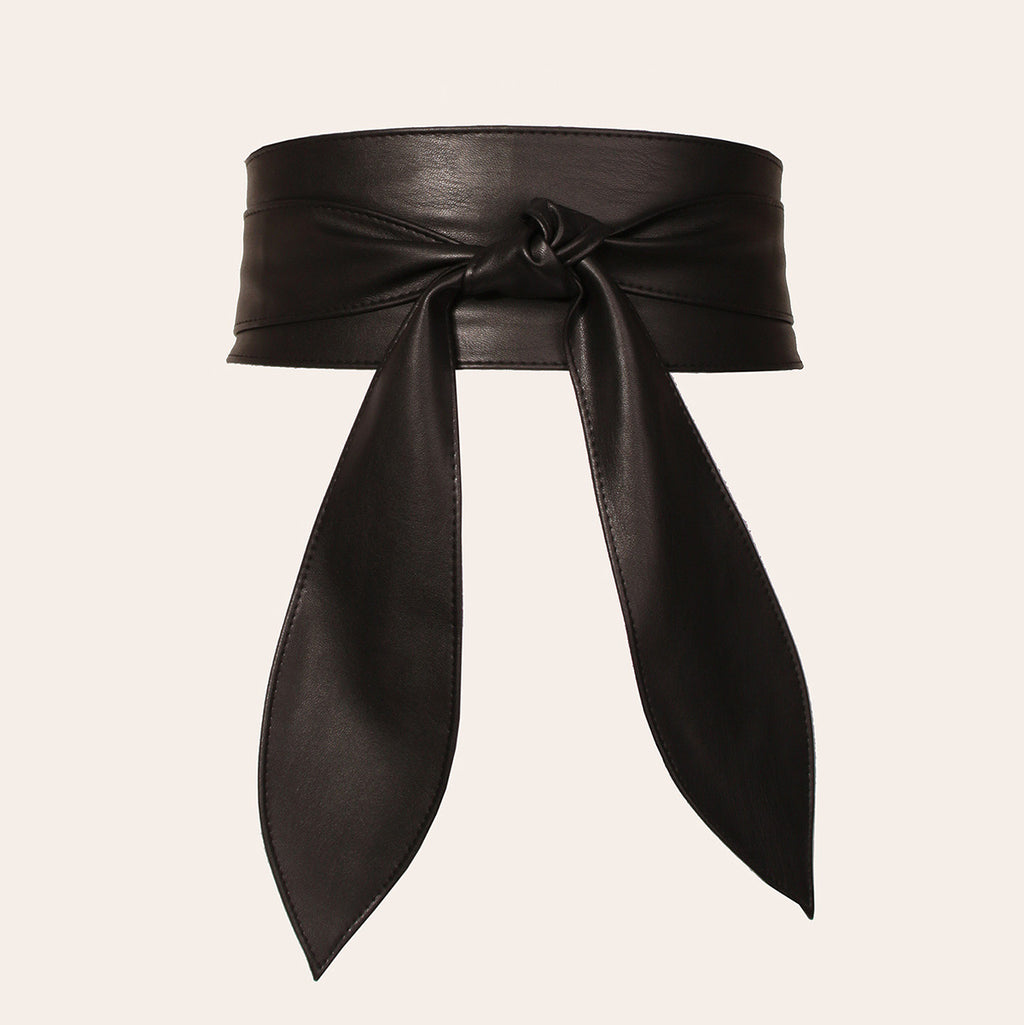Wide Bow Tie Ribbon Waist Belt