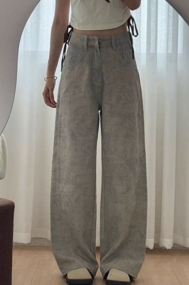 Tie Dye High Waist Relaxed Slim Straight Pants Secondary image