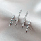 Bright Crystal Luxury Korean Unusual Claw Stud Irregular Pearl Earring 2