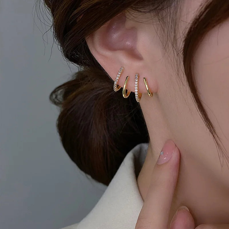 Bright Crystal Luxury Korean Unusual Claw Stud Irregular Pearl Earring 13