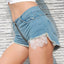 2024 New Sexy High Waist Bandage Lace Denim Shorts BLUE / S