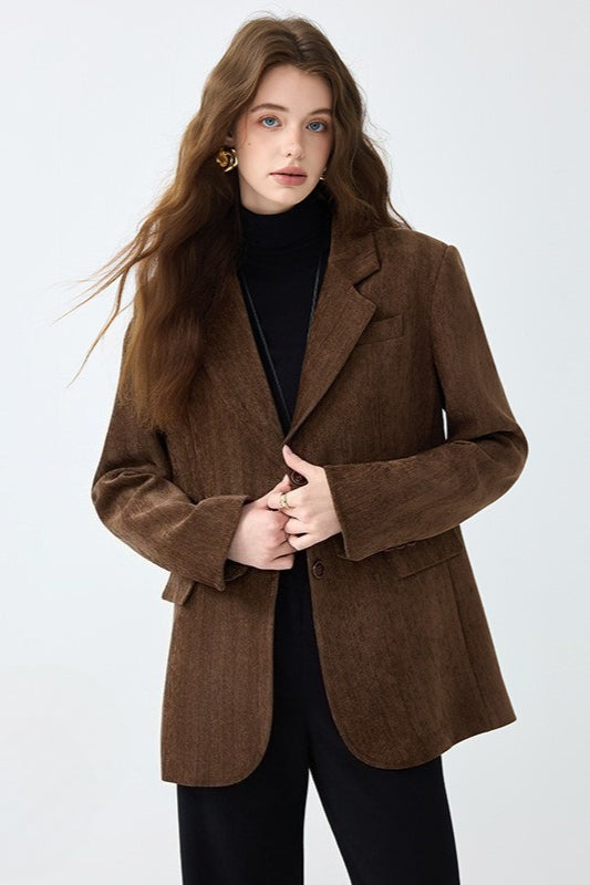 Vintage Solid Color Blazer Secondary image