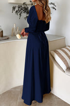 Solid Long Sleeve Party Dress