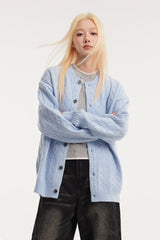 Relaxed Fit Cable Cardigan