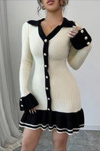 Long Sleeve Ruffle Sweater Dress