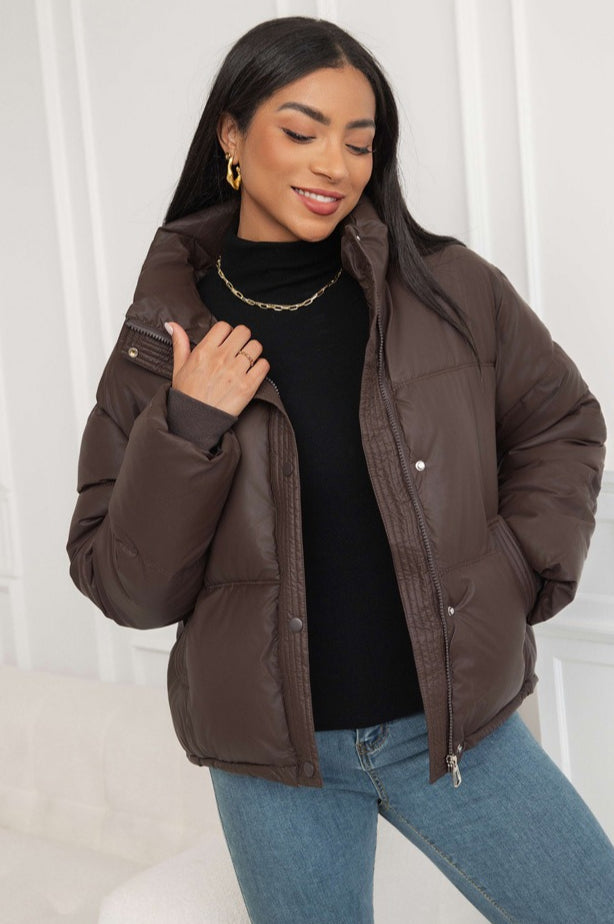 Cropped Stand Collar Puffer Jacket Secondary image