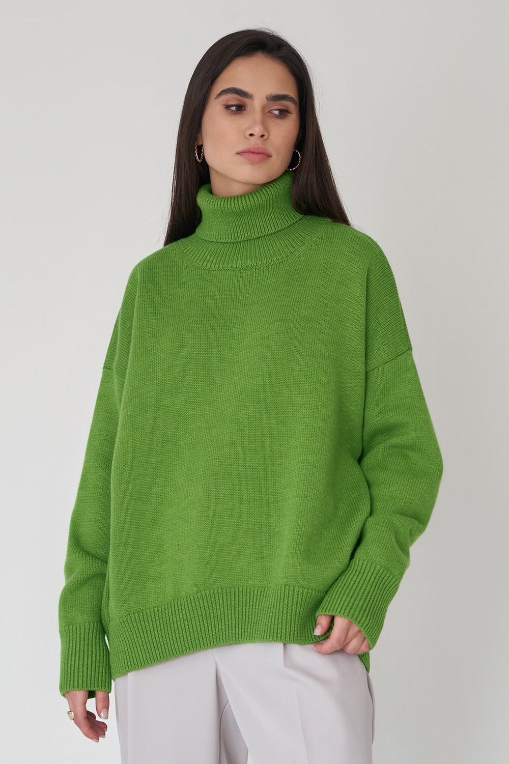 Turtleneck Loose Knit Pullover Sweater