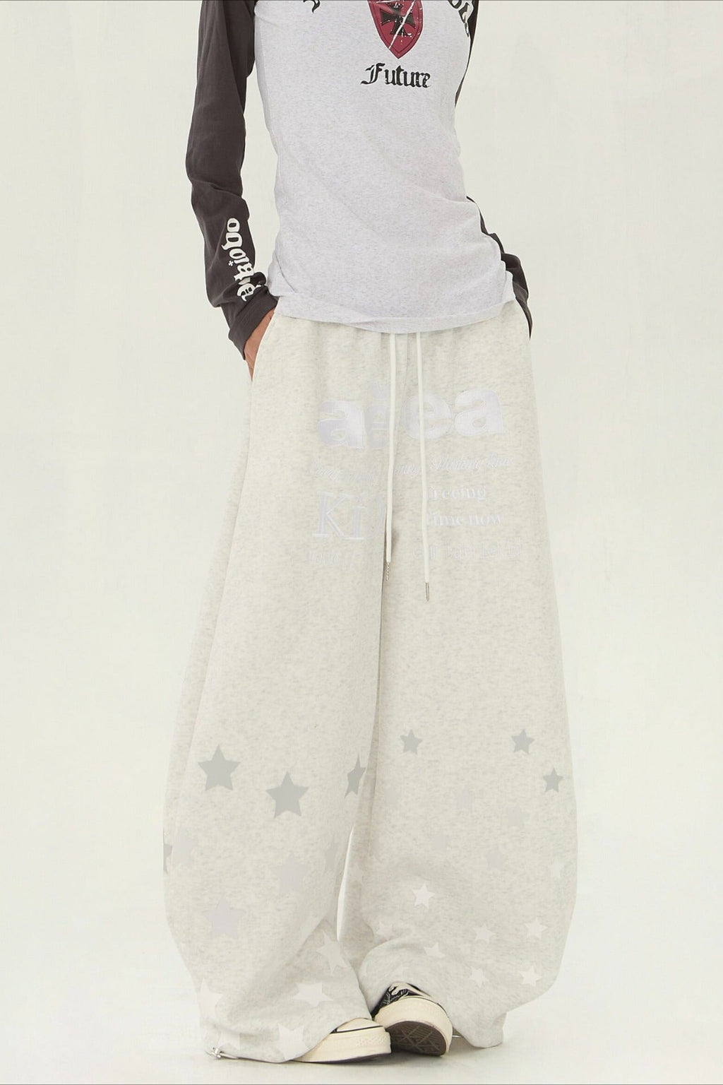 Star Typography Balloon Leg Sweatpants