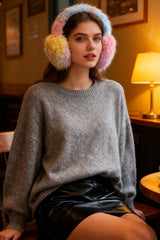 Plush Fox Fur Oversized Winter Earmuffs