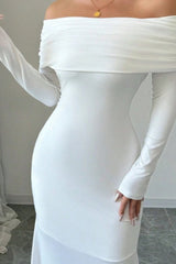 Off Shoulder Ruched Bodycon Formal Dress