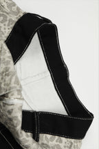 Leopard Contrast Pocket Barrel Leg Pants