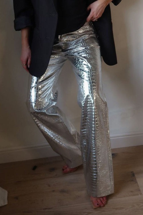 PU Leather Scale High Waist Long Pants Secondary image