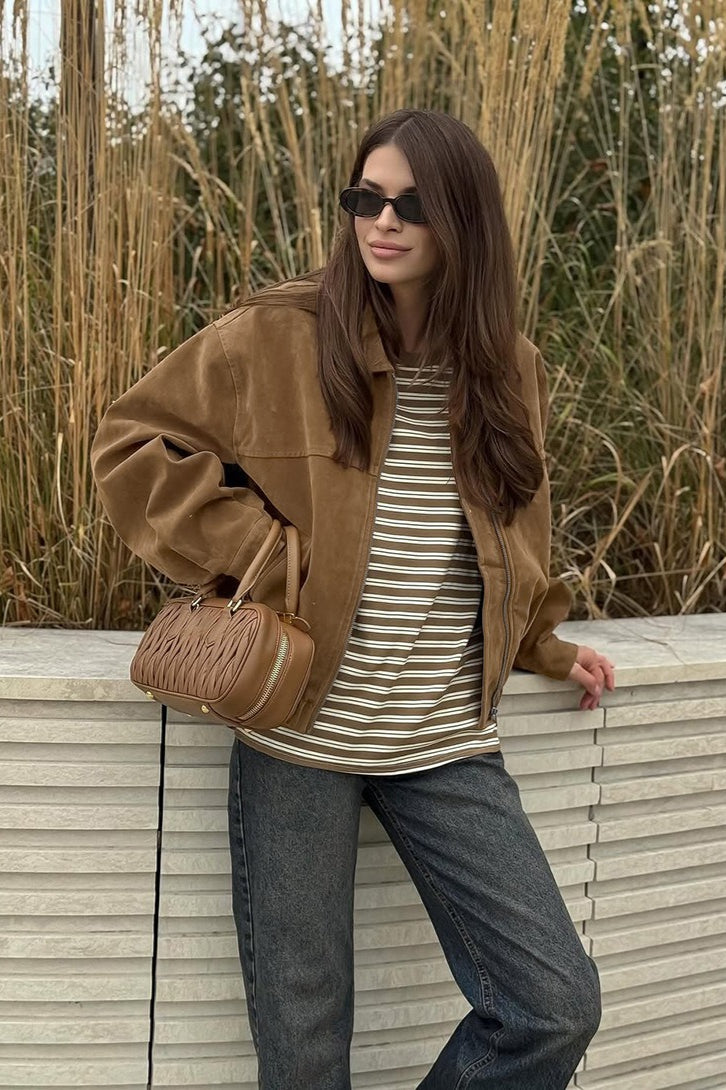 Vintage Suede Zip Front Relaxed Jacket Secondary image