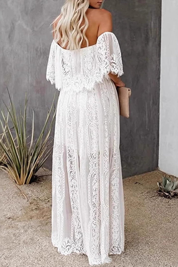 Strapless Cutout Off Shoulder Maxi Boho Dress Secondary image