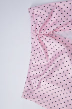 Pink Polka Dot Halter Skirt Style Three Piece Swim Set