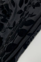 Chiffon Ruffled Flared Sleeve Sheer Slim Fit Blouse