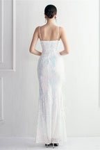 Intricate Beadwork Figure Hugging Gown Formal Dress