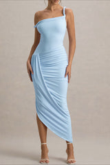Asymmetrical Bodycon Maxi Party Dress