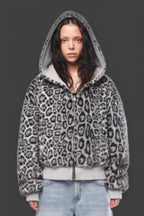 Reversible Leopard Lined Zip Up Hoodie