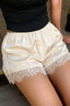 Stretch Elastic Waist Lace Trim Shorts