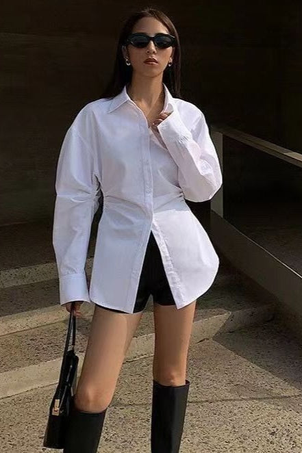 Longline Slimming Long Sleeve Blouse Main image
