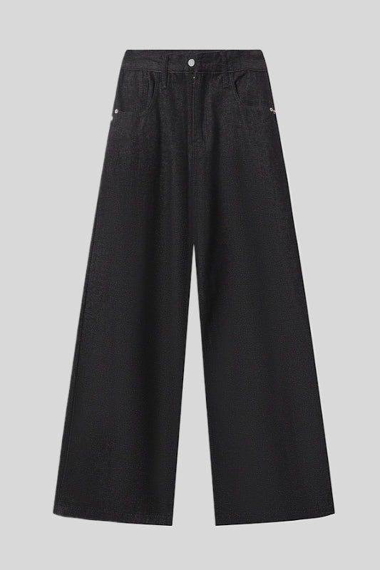 Red Dragon Embroidered Wide Leg Jeans