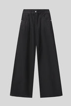 Red Dragon Embroidered Wide Leg Jeans