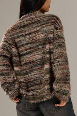 Color Blocked V Neck Cardigan