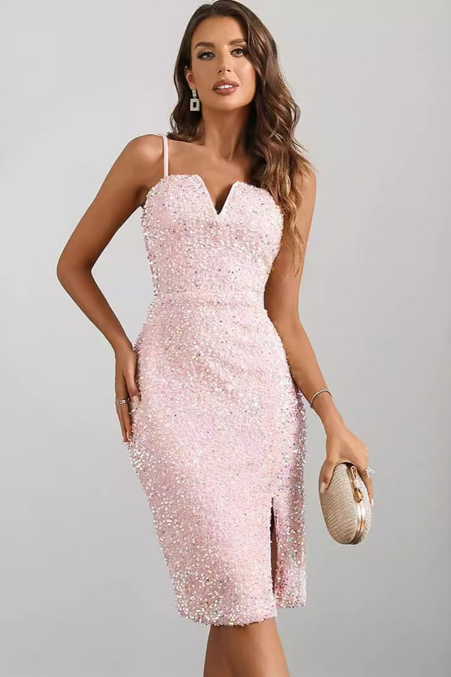 Sequin Spaghetti Strap Midi Dress Main image