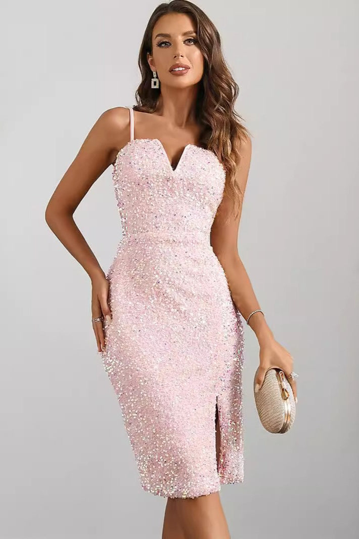 Sequin Spaghetti Strap Midi Dress Main image