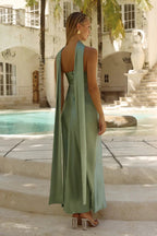 Satin Tie Front Strapless Elegant Prom Dress