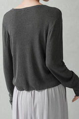 Lightweight Knit Cardigan Grey / One Size