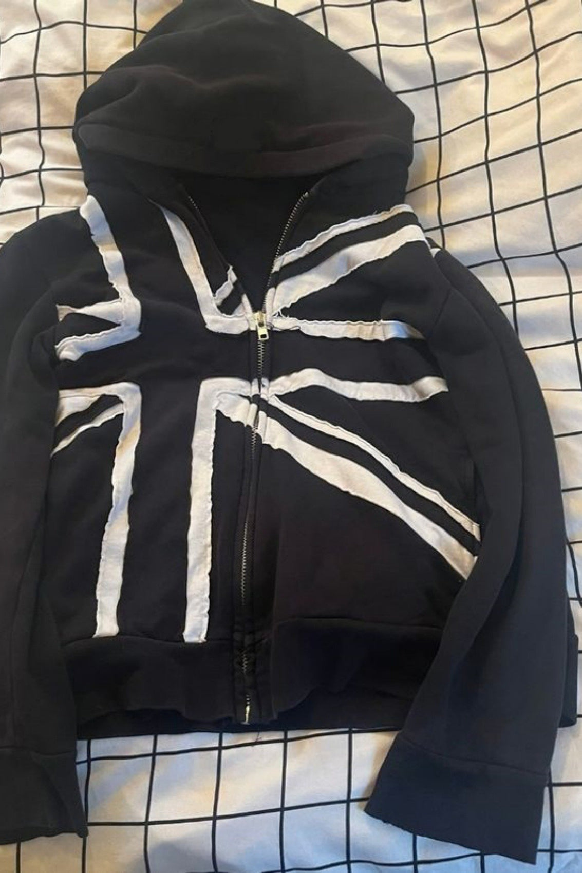 Y2K Punk Union Jack Zip-Up Hoodie