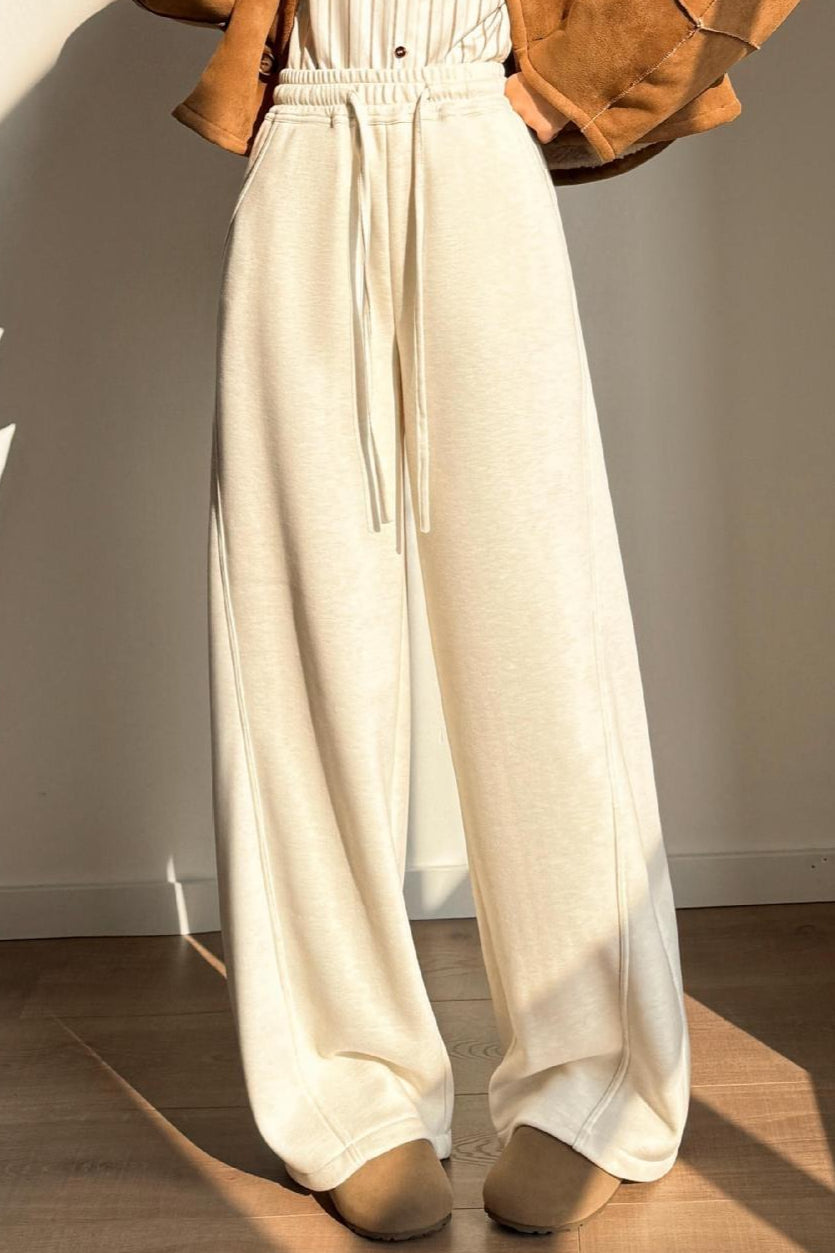 Solid Plush Wool Curved Knit Pants Secondary image