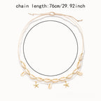 Boho Shell Beaded Elastic Waist Chain Set